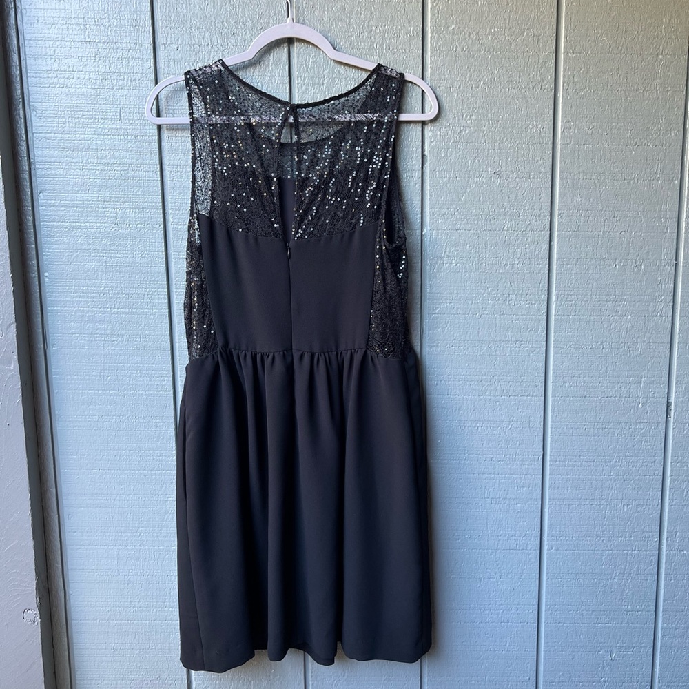 Jill Jill Stuart Black Sequin Lace Cocktail Wedding Party Prom Formal Dress